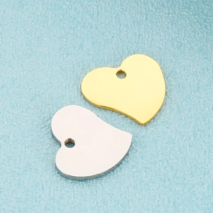 Pendentifs en métal en forme de cœur dorés et argentés pour création de bijoux DIY