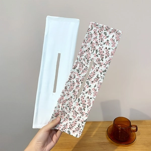 Floral print and solid white magic hair bun maker tool for elegant hairstyles