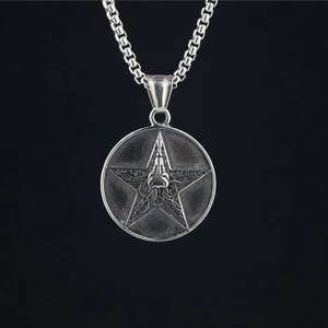 Retro Pentagram Baphomet Skull Pendant Necklace Distressed Stainless Steel Gothic Punk Streetwear Jewelry For Men Women