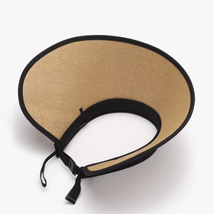 Foldable wide brim sun visor hat for women with breathable open top and adjustable strap