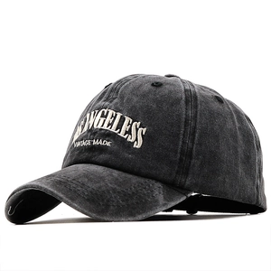 Baseball Cap Washed Cotton Distressed Letter Embroidered Sun Protection Adjustable Outdoor Unisex Vintage Retro Hat