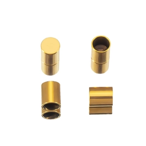 18k gold-plated stainless steel barrel cord ends for DIY jewelry necklace making