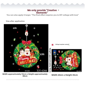 Detailed comparison of DIY Christmas wall stickers featuring Santa, snowman and reindeer