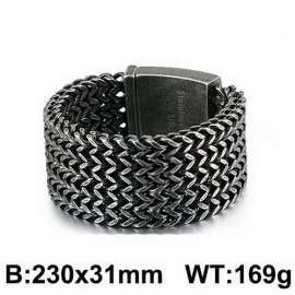 Rugged retro silver keel weave bracelet in 316L stainless steel for men's fashion