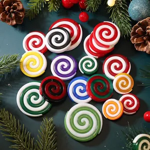 Christmas Peppermint Swirl Candy Ornaments Plastic Lollipop Hanging Decorations For Tree Holiday Party Decor