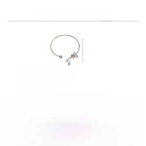 Detail of elegant butterfly choker necklace with zircons and rhinestones, length about 16cm