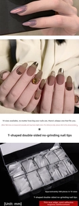 500pcs transparent coffin shaped nail tips in 10 sizes with organized storage case