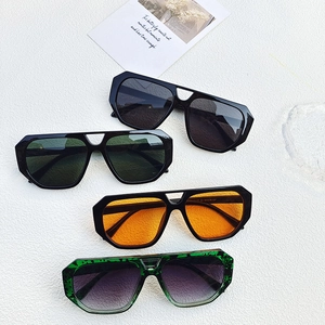 Vintage oversized square double bridge sunglasses in multiple colors for women and men