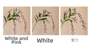 Detailed comparison of artificial jasmine branches in pink, white, and purple colors