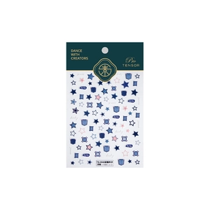 Stereo embossed denim style nail stickers featuring blue jeans texture and star patterns