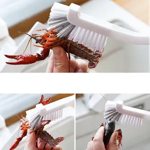 Long handle cleaning brush for seafood and kitchenware with high density bristles