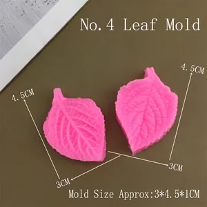 Detailed food-grade silicone molds featuring realistic leaf vein textures for fondant