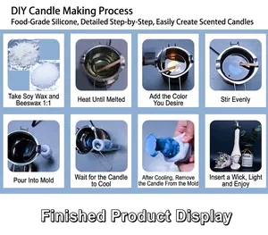 Step-by-step DIY process for making large Venus sculpture candles using silicone molds
