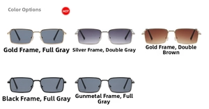 Multiple color variants of retro square metal frame sunglasses with various lenses