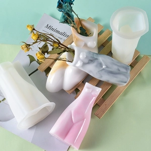 Minimalist female body form silicone mold for DIY resin art and home decor vases