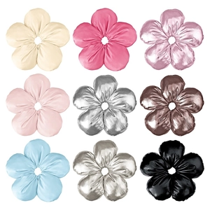 Flower Shaped Scrunchies Satin Fabric Elastic Hair Ties Bun Holder Accessories For Women Girls Creative