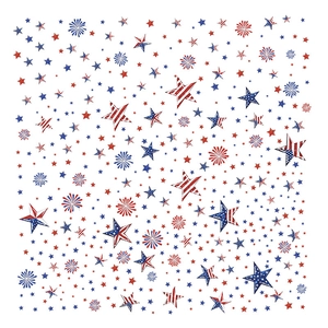 Patriotic July 4th red blue stars and fireworks window clings for home decor