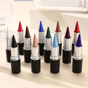 12-color matte eyeliner pencil set with sharp precision tip in silver and black casing