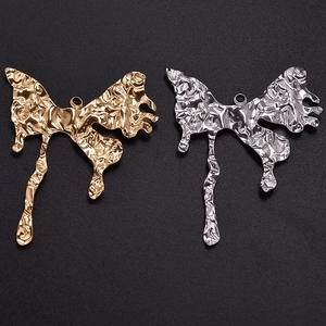 Modern 304 stainless steel melted butterfly pendants with hammered texture in gold and silver