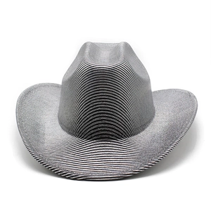 Detail shot of the black and white horizontal stripes on a Western cowboy party hat