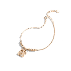 Rose gold S925 silver lucky cat bracelet featuring sparkling zircons and heart charm