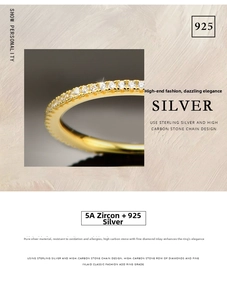 Macro detail of 925 sterling silver band with sparkling micro-pave cubic zirconia stones