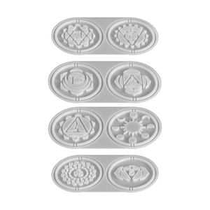 Set di stampi in silicone bianco per sottobicchieri con motivi geometrici chakra