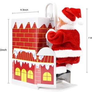 Electric Climbing Chimney Santa Claus With Music Funny Christmas Animated Toy For Holiday Home Party Decoration Children Gift