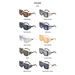 Steampunk wraparound oversized sunglasses model 107F in ten stylish color options