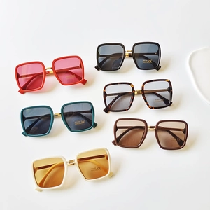 Kids Sunglasses Square Frame Plastic Metal UV400 Protection Outdoor Beach Retro Trendy Boys Girls