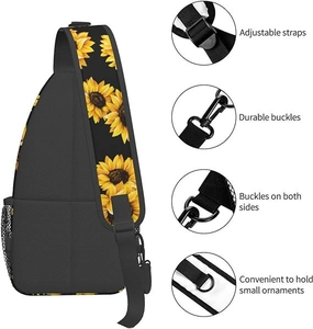 Sac bandoulière avec sangles réglables, boucles durables et poche latérale en filet