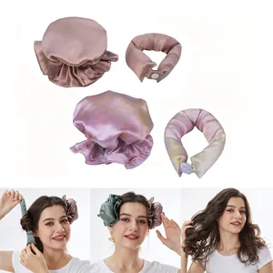 Bigodino Per Capelli Senza Calore E Cuffia Raso Raso Artificiale Strumento Styling Senza Calore Per Dormire Per Donne