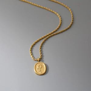 Vintage golden sunflower oval pendant necklace with elegant rope chain for women