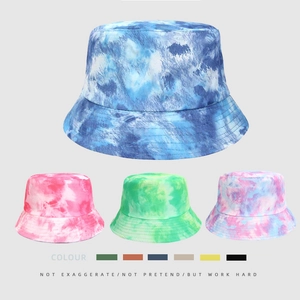 Tie Dye Bucket Hat Reversible Sun Protection Outdoor Fisherman Hat Foldable Digital Print Breathable Casual Unisex