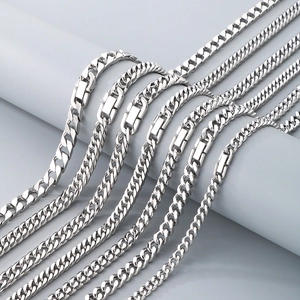 Cuban Link Chain Necklace Bracelet Stainless Steel Polished Hip Hop Style Punk Jewelry Unisex Non Fading Geometric