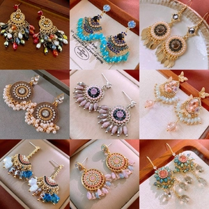 Vintage Zircon Rhinestone Tassel Drop Earrings For Women Bohemian Copper Jewelry With 925 Sterling Silver Earring Post