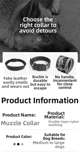 Detail of durable dual-layer nylon tactical dog collar for large breeds training