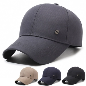 Men Baseball Cap Cotton Polyester Adjustable Sun Protection Outdoor Sports Casual Hat With Metal Logo