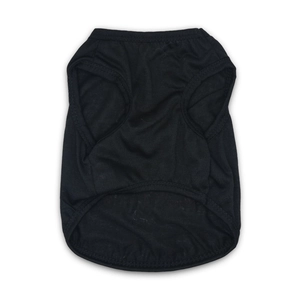 Gilet respirant en coton tricoté noir pour petits chiens montrant la structure frontale