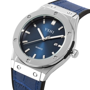 Fashion Quartz Watch Sporty Wristwatch With Date Calendar Function Alloy Case Leather Strap For Men And Women Classic