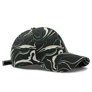 Graffiti marble fluid pattern baseball cap for men and women with retro curved brim