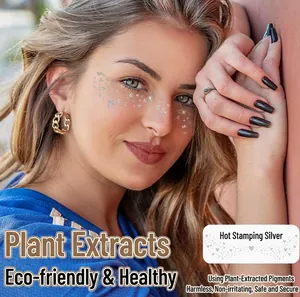 Waterproof silver glitter freckle tattoo stickers made with natural plant-based pigments