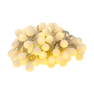 Solar powered warm white LED star string lights with round bulbs for outdoor garden camping