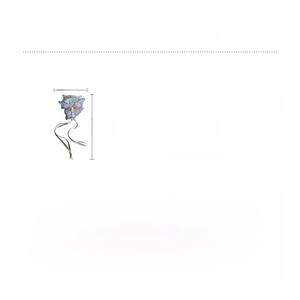 Detail view of light blue fabric butterfly hair claw with pearls, size 4.5x8cm