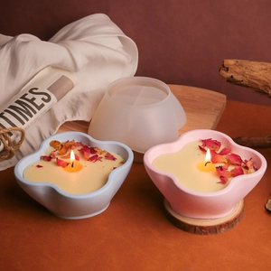 Stampo in silicone a petalo per candele fai-da-te con ciotole di cera a forma di fiori