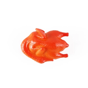 Realistic roasted chicken food model made of resin for funny keychains and prop use