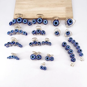 Evil Eye Hair Claw Clips Transparent Acrylic Turkish Blue Eye Banana Hairpins For Women Fashion Hair Accessories