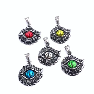 Gothic Drachenauge Anhänger Halskette Edelstahl Retro Schuppe Teufelsauge Schmuck Für Herren