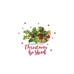Christmas wall stickers featuring green leaves, golden bells, and holiday blessings on white