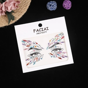 Colorful acrylic facial rhinestone stickers for music festival eye and face decoration